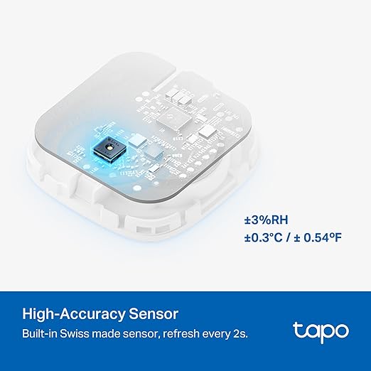 TP-Link Tapo Smart Temperature and Humidity Sensor T310, White, Requires Tapo Hub, High-Accuracy Swiss-Made Sensor, Real-Time Notifications, Free Data Storage, Long-Lasting Performance - Image 4