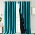 NICETOWN Peacock Teal 100% Blackout Curtains for Windows, Super Heavy-Duty Black Lined Total Darkness Drapes for Bedroom, Privacy Assured Window Treatment for Patio (Pack of 2, 70" W x 108" L) by NICETOWN