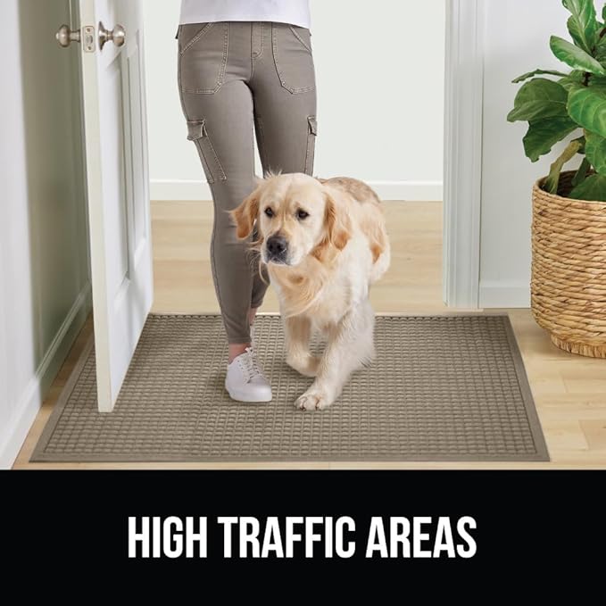GORILLA GRIP Front Door Mat, Indoor Outdoor Ultra Absorbent HydroAbsorb Doormat, Absorbs Up to 1.7 Cups of Water, Stain and Fade Resistant, Rubber Backing Doormats, Captures Dirt, 29x17 Beige - Image 6