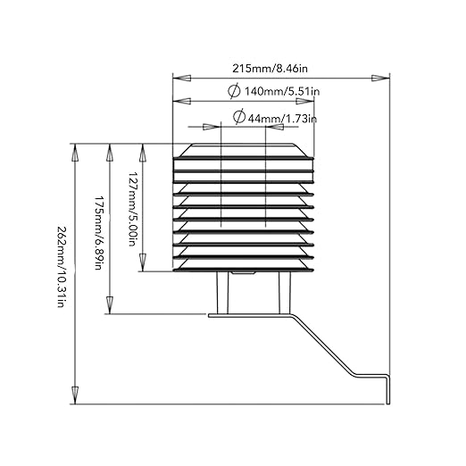 Pssopp Weather Sensor Louver Box, Wall Mounted Outdoor Sensor Protection Temperature and Humidity Transmitter for Environmental Monitoring (YGC-BYX-M-KV-A1) - Image 7