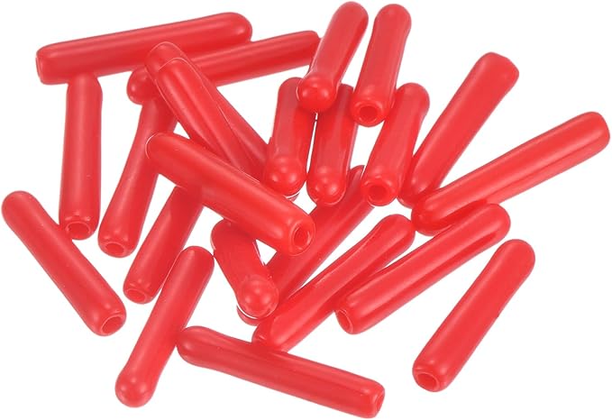 uxcell 20pcs Rubber End Caps 1.3mm ID Vinyl Round Tube Bolt Cap Cover Thread Protectors Red - Image 4