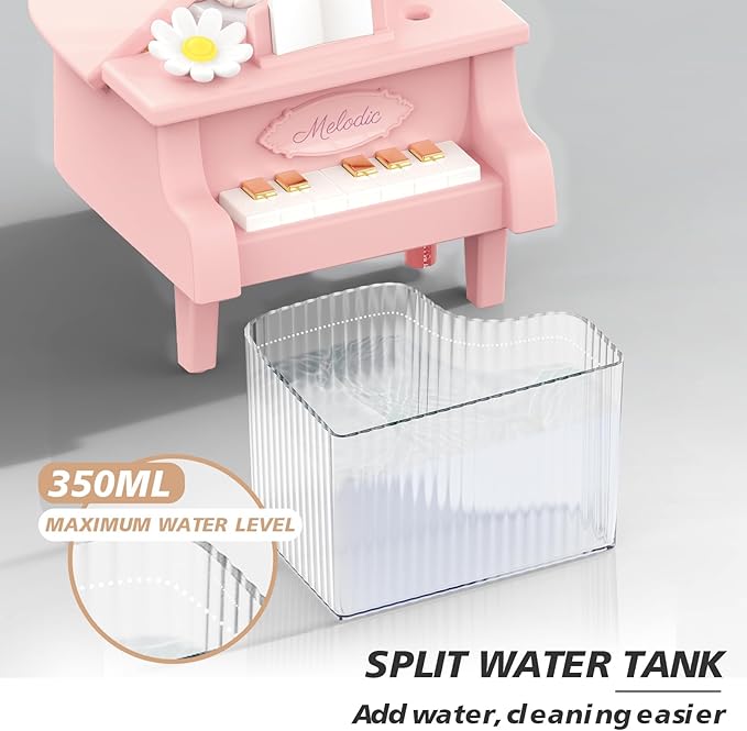 Portable Mini humidifie,350mL Cool Mist Humidifie,1200mAh Quiet for Home/Nursery/Office,Portable Mini Air Moisturizer,rechargeable mini humidifier (Pink) - Image 4