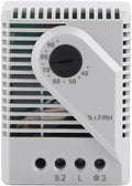 MFR012 Mechanical Humidity Controller Hygrostat Fan Heater Humidity Regulator with Wide Voltage Input for TV Cabinet Humidity Adjuster PC Material Case DIN Rail Mountable by Unknown