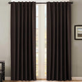 H.VERSAILTEX Blackout Curtains Thermal Insulated Window Treatment Panels Room Darkening Blackout Drapes for Living Room Back Tab/Rod Pocket Bedroom Draperies, 52 x 96 Inch, Chocolate Brown, 2 Panels by HVERSAILTEX
