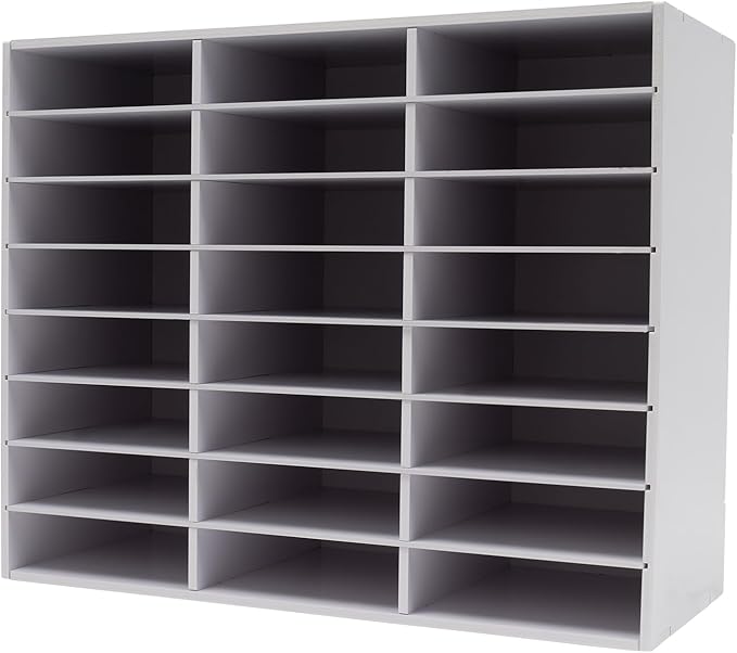 Literature Organizers 24/36Slots Mail Sorter Compartment Files Rack File Cabinet Mail Organizer Office Mailbox Storage Files Manuals Books for Office Company (BGQHQN6AWDFKH - 24 Slots - White) - Image 3