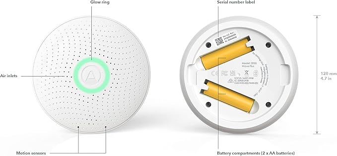 Airthings 2930 Wave Plus - Radon & Air Quality Monitor, Battery Powered (CO2, VOC, Humidity, Temp, Pressure) - Image 4