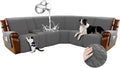 Arfntevss Waterproof Recliner Sectional Couch Covers for Reclining L Shape Sofa Cover Non Slip Washable L Shaped Slipcover Sets for Dog Furniture Protector (5 Seat with 1 Console Cover, Dark Gray) by Arfntevss
