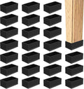 24 Pcs Wood Post End Cap 1.85 x 3.5 inch Waterproof Anti-Friction Black Post Caps (1-1/2" x 3-1/7") PVC Armrests Protector for Floor Chair Legs Table Legs and Other Wood by UCEHIPAW