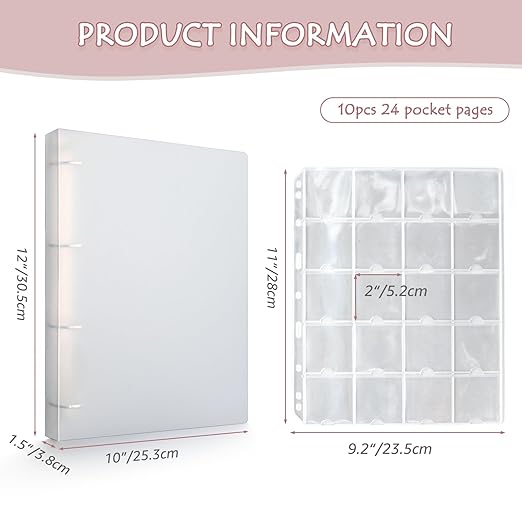 Nuvretk Wax Seal Storage Binder – Holds 200 Wax Seals, Stamps, Coins, or Cards with 10 PVC Pocket Sheets, 4-Ring Album for Crafts and Collectors - Image 3