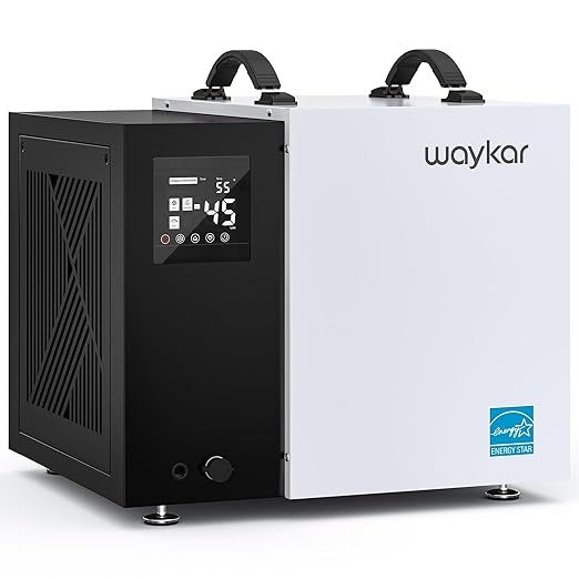 Waykar 70 Pint Energy Star Crawl Space Dehumidifier with Drain Hose, Commercial Dehumidifier for Basements and Home, for Spaces up to 5000 Square Feet, Smart Humidity Control - 5-Year Quality Coverage by Waykar