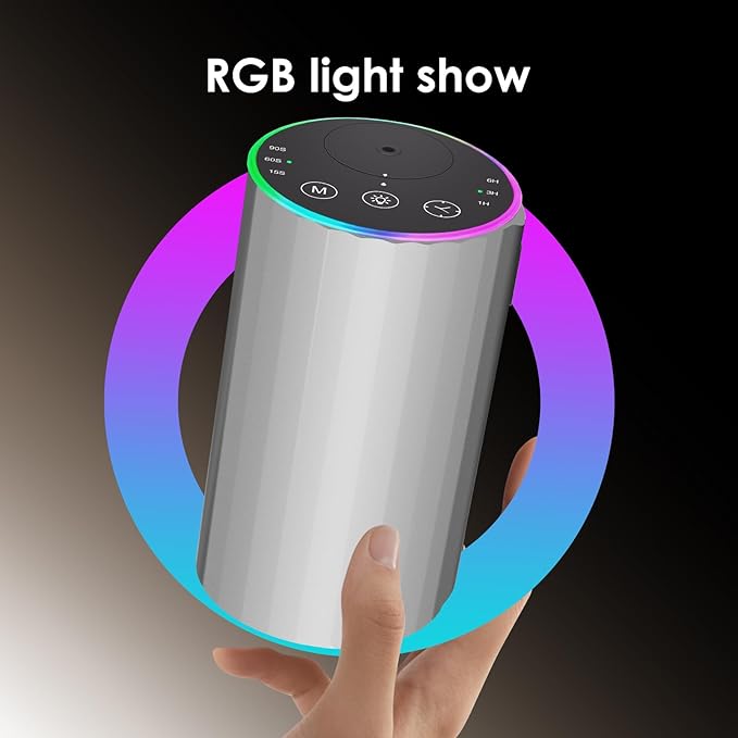 Waterless Essential Oil Diffuser, Battery Powered Mini Scent Air Machine, Aromatherapy Mist Diffuser for Home Room Car Office (Silver) - Image 4