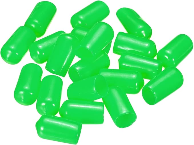 uxcell 20pcs Rubber End Caps 10mm(3/8") ID Vinyl PVC Round Tube Bolt Cap Cover Screw Thread Protectors Green - Image 4