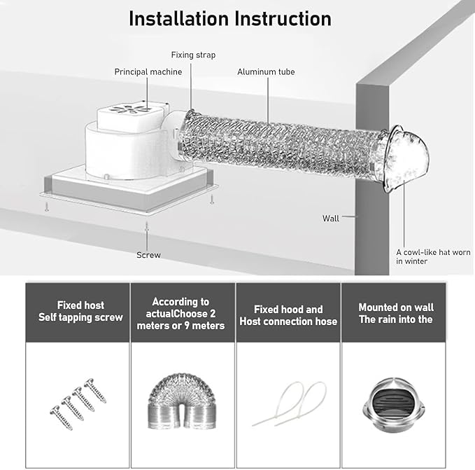 TWSOUL Bathroom Exhaust Fan, 8 inch Silent Bathroom Ceiling Ventilation Fan with Anti-Backflow Check Valve, Balanced Air Solution, for Tub Shower Enclosure, 110V - Image 5