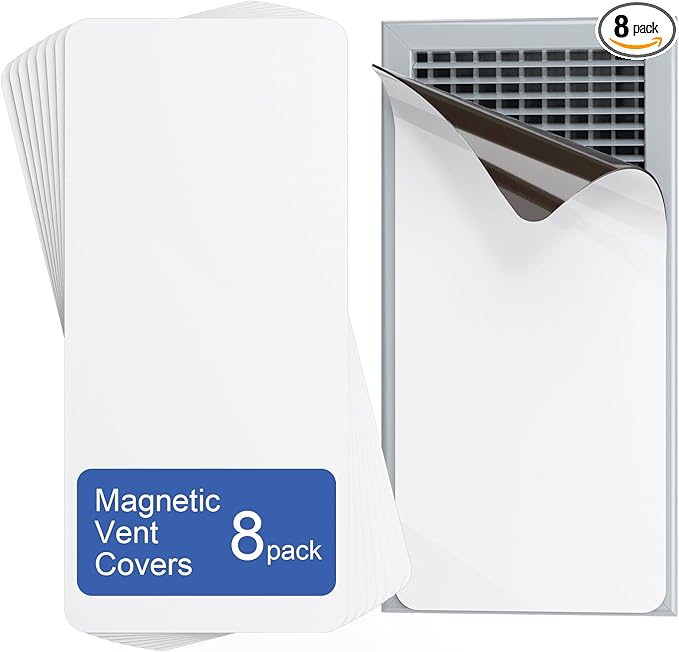 HOXHA 8 Pack Strong Magnetic Vent Covers, 5.5” × 12” Vent Cover Magnetic, Home and RV Vent Magnet Cover for Air Vents Wall Ceiling Floor by HOXHA