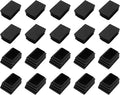 METALLIXITY Rectangle End Caps (30 x 20mm) 24Pcs, Plastic Rectangle Tube Inserts Threaded End Blanking Caps Protector - for Furniture Table Chair Legs, Black by METALLIXITY