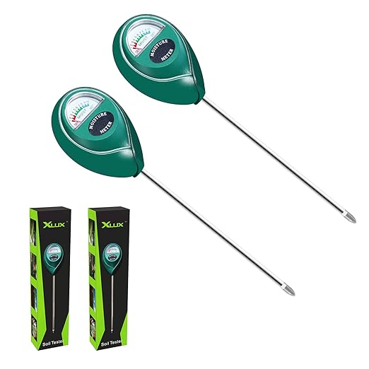 XLUX Soil Moisture Sensor Meter Water Monitor, Hygrometer for Gardening, Farming,Plants, No Batteries Required, 2 Pack by XLUX
