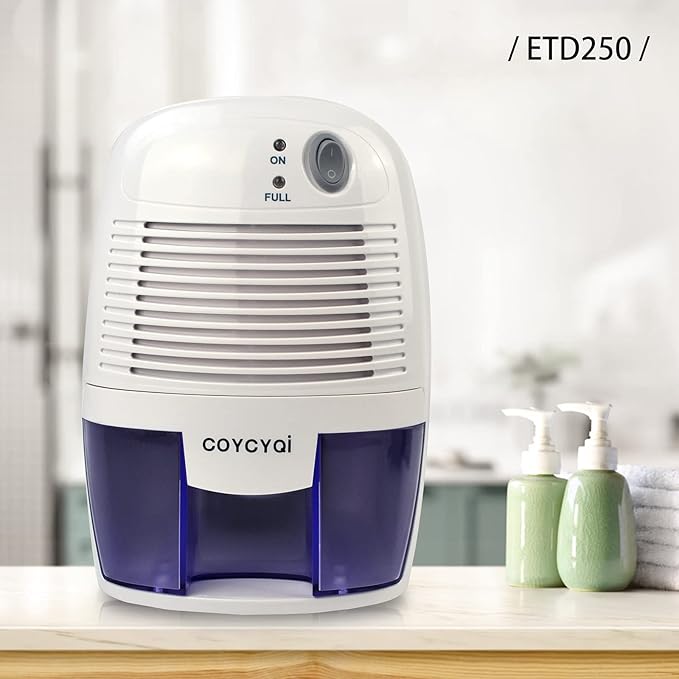 Small Dehumidifier,12V3A adapter，1200 Cubic Feet (215 sq ft) Portable Mini Dehumidifier Quiet Use for High Humidity in Home, Bathroom, Bedroom, Office, Basements, Wardrobe Closet,RV - Image 2