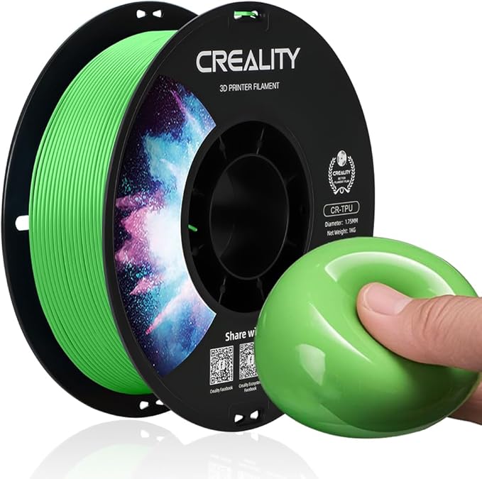 Official Creality TPU Filament, Flexible 3D Printer Filament 1.75mm, 95A Shore High Hardness & Resilience, Dimensional Accuracy +/- 0.03 mm for Most FDM 3D Printers by Creality