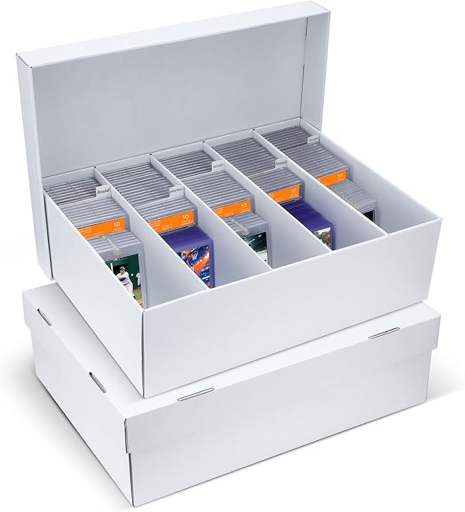 Pulchra 2 Pack Trading Graded Card Storage Box - 5 Rows Graded Card Case Holds 220 PSA Slab Cards, Graded Card, Cardboard Holder Organizer Boxes with Dividers for Sport Cards PSA/GMA/CSG/SGC/HGA/MTG - Image 8