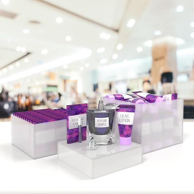 Acrylic Display Riser Boxes 3 Piece Frosted Retail Product Riser 2", 4", 6" High Nesting Bins One Open Side No Lid Merchandise Storage Box by Marketing Holders - Image 7