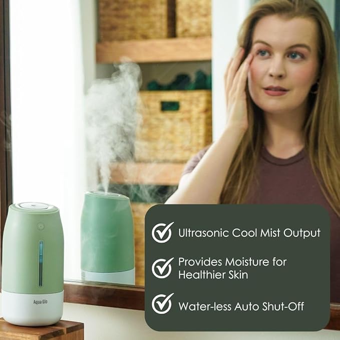 AG250HUM-V2-C Personal, Portable Humidifier – Ultrasonic Cool Mist Output with Built In Rechargeable Battery – Up to 5 Hours of Use - Charcoal - Image 4