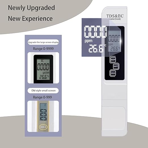 2025 New 4 in 1 TDS Meter - TDS EC & Temperature(°C,°F) - 0-9990 ppm-Meter,Accurate & Reliable Digital Water Testing Kits for Drinking Water,Tap,Well,Swimming Pool,Hydroponics, Aquarium, RO/DI System - Image 2