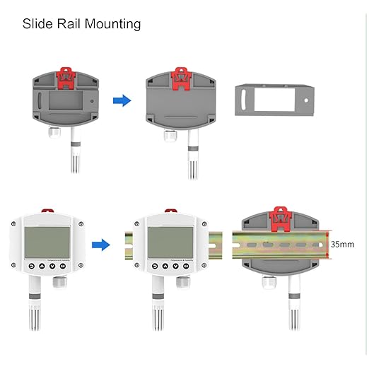 485 Temperature Humidity Transmitter High Accuracy LCD Display Temperature Humidity Sensor with Modbus RTU Protocol for Industrial Environmental Monitoring ABS Material 147x88x41mm - Image 2
