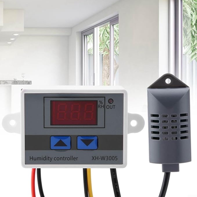 Minhe XH-W3005 220V Digital Humidity Controller with 0.1% Accuracy, Humidity Control Switch for Industrial Use, 00-99% RH Range, White ABS, 60x45x31mm - Image 3