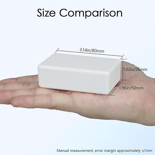 Project Box 8 Pieces Electrical Box Small Junction Box ABS Plastic Enclosure Power Electronic Case White 3.15" x 1.97" x 1.02"(80 x 50x 26mm) - Image 2