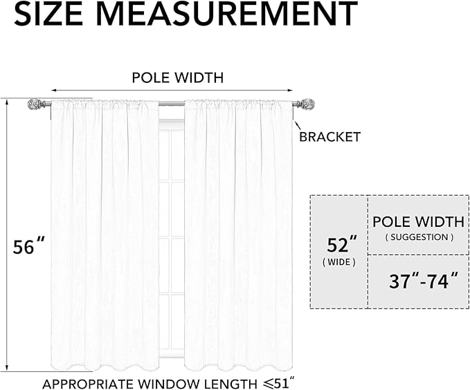 Easy-Going Rod Pocket Blackout Curtains for Bedroom, Room Darkening Window Curtains for Living Room, Thermal Insulated Noise Reduction Solid Window Drapes, 2 Panels(52x56 in, Greyish White) - Image 6