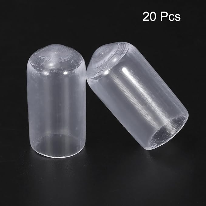 uxcell 20pcs Rubber End Caps 8mm(5/16") ID Vinyl PVC Round Tube Bolt Cap Cover Screw Thread Protectors Clear - Image 2