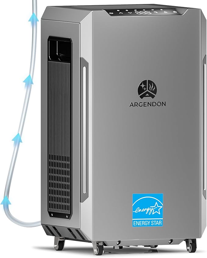 ARGENDON 70 PPD Energy Star Dehumidifier for Basement, Commercial Dehumidifier with Pump and Drain Hose - High-Capacity Moisture and Humidity Control for Homes, Industrial Use, and Large Space by Argendon