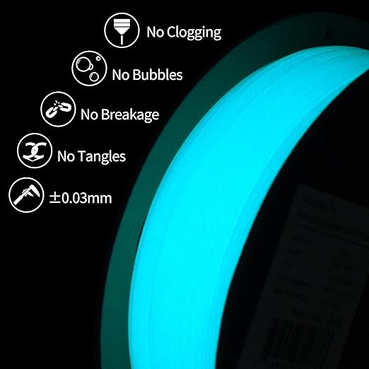 INLAND Micro Center PLA+ 3D Printing Filament 1.75mm - PLA Pro Dimensional Accuracy +/- 0.03 mm - 1kg Cardboard Spool (2.2 lbs) (1 Pack Luminous Blue, 1.75mm) - Image 4