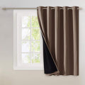 NICETOWN Thermal Insulated 100% Blackout Curtain, Noise Reducing Performance Grommet Slider Curtain Panel with Black Lining, Full Light Blocking Patio Door Panel (1 PC, 70" x 63", Cappuccino) by NICETOWN