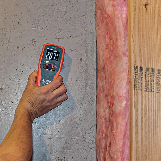 Klein Tools ET140 Pinless Moisture Meter for Non-Destructive Moisture Detection in Drywall, Wood, and Masonry; Detects up to 3/4-Inch Below Surface - Image 12