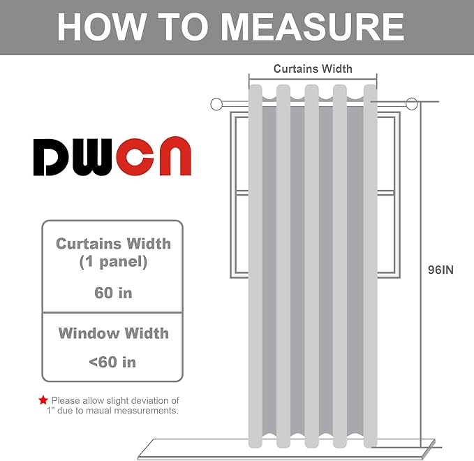 DWCN Blackout Curtain Panel for Bedroom - Thermal Insulated Energy Saving Grommet Blackout Drapery for Patio Door, Room Divider Long Curtain, Dark Grey, W60 inches by L96 inch, 1 PC - Image 2