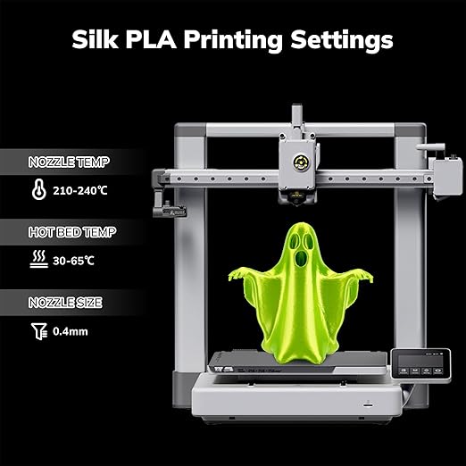AMOLEN PLA 3D Printer Filament Silk PLA Filament 1.75mm Silk Filament Pack Black/Red Copper/Purple/Neon Green 3D Printing Filament Bundle for Holiday 3D Printing, 200gX 4 Spools - Image 4