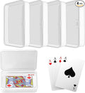 Blank Card Case, 4 Pack Clear Plastic Card Deck Box, Snaps Closed - Storage Box for Base Ball Trading Cards, Business Cards & More (4 PCS Clear) by Lenpestia