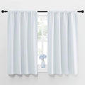 NICETOWN Greyish White Window Curtain Panels - Thermal Insulated Rod Pocket Room Darkening Curtain Sets for Bedroom (Platinum - Greyish White, 2 Panels, 42 by 48) by NICETOWN