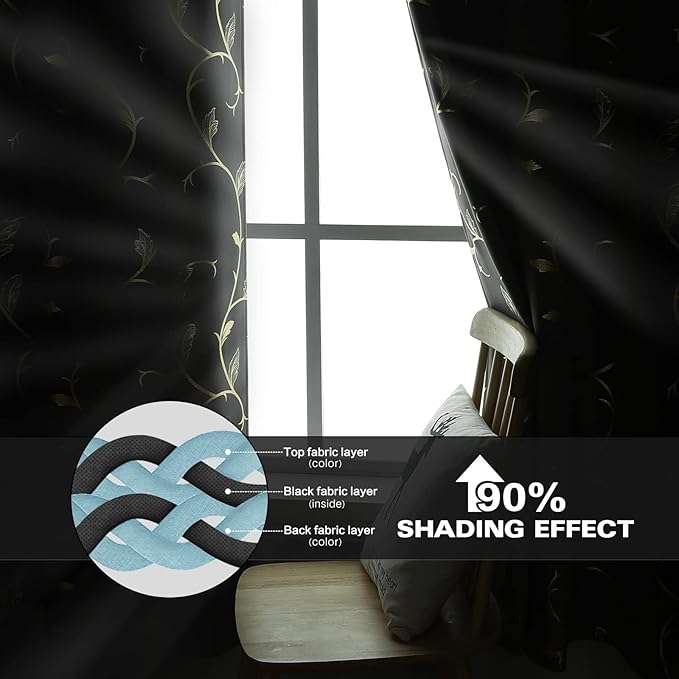 BUHUA Gray Room Darkening Curtains,Insulated Thermal Blackout Curtains,Noise Reducing Panels for Windows,Grommet Thermal Drapes for Living Room,52W×84L,1 Pair - Image 7