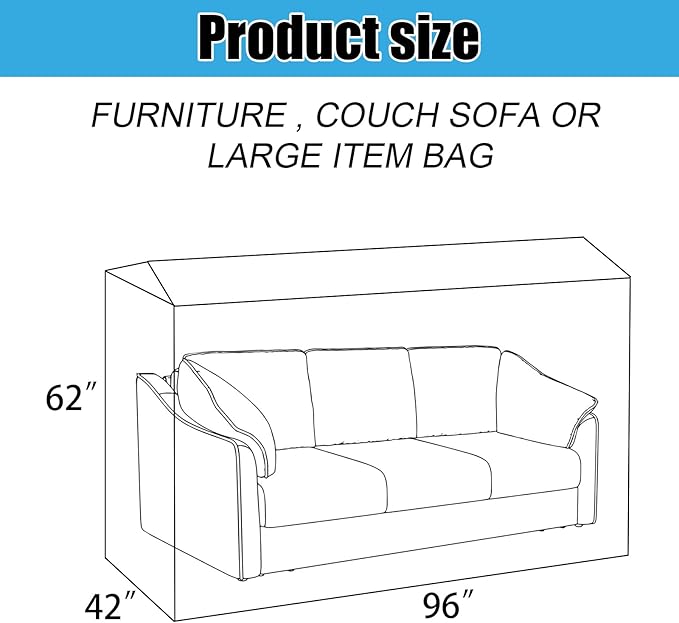 Plastic Couch Cover,Clear Sofa Cover,Waterproof Furniture Covers for Moving and Storage,Couch Cover Moving Bags for Sofa,Plastic Sofa Bag Furniture Protectors,Sofa Slipover,Recliner Cover - Image 2