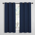NICETOWN Light Blocking Thermal Insulated Solid Grommet Top Blackout Curtains/Drapes/Panels for Kid's Room (Navy, 1 Pair, 42 x 63 Inch) by NICETOWN