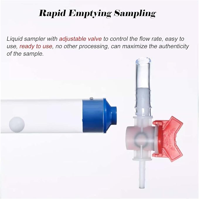 PVC Water Sampling Device, Lake Water Sample Collector 250 500 1000ml with 32.8ft Rope & 1 Throttle Valve, Deepwater Sampler Environmental Monitoring，500ml，1 Piece - Image 4