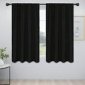 Easy-Going Rod Pocket Blackout Curtains for Bedroom, Room Darkening Window Curtains for Living Room, Thermal Insulated Noise Reduction Solid Window Drapes, 2 Panels(52x56 in, Black) by Easy-Going