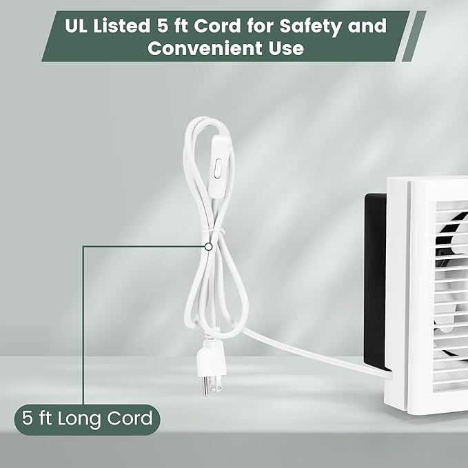 6" Shutter Exhaust Fan, 258CFM Window or Wall Mount Ventilation Fan for Greenhouse, Attic, Garage, Bathroom, Kitchen - Image 4