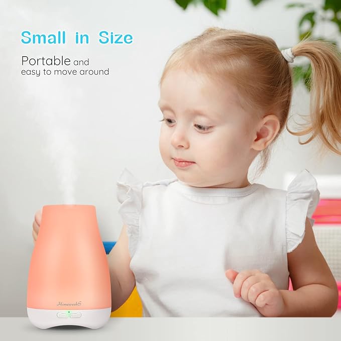 Homeweeks Diffusers, 100ml Colorful Essential Oil Diffuser with Adjustable Mist Mode, Auto Off Aroma for Bedroom/Office/Trip (100 ML 1 Pack) - Image 4