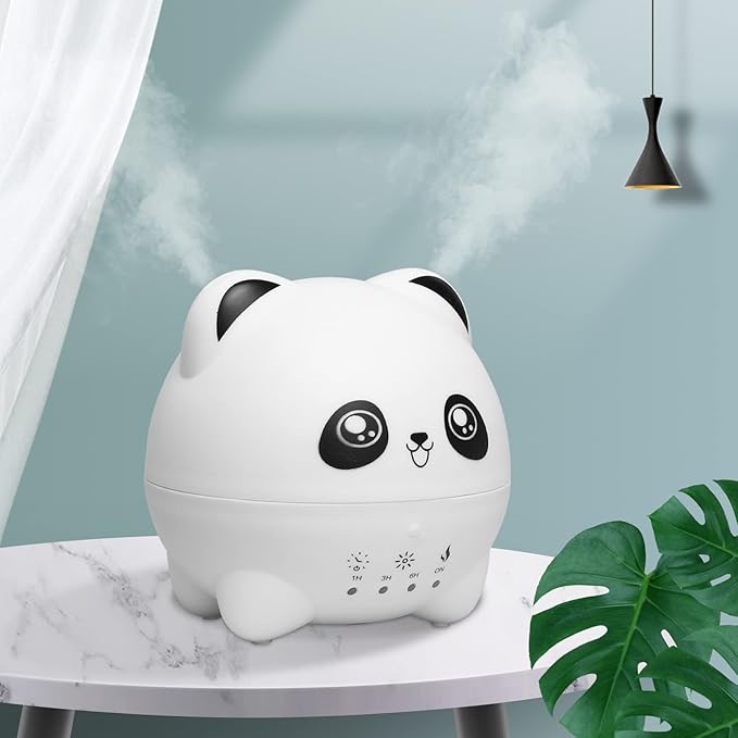 Mini Cool Mist Humidifier - Quiet Aroma Diffuser with 7 Color LED Lights, 2 Mist Levels, Timer & Auto Shut-Off for Bedroom and Office by Mightree