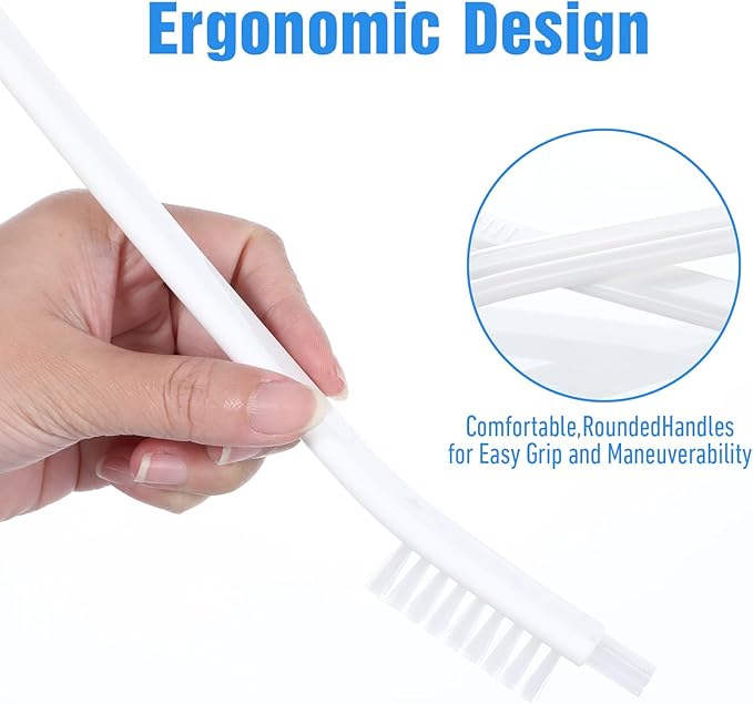 3 Packs Juicer Cleaning Brush, Soy Milk Maker Deep Clean Brush Crevice Tool Set Small Scrub Brushes for Toaster Sink Tile Grout Grater, Small Cleaning Supplies Gadgets White - Image 4
