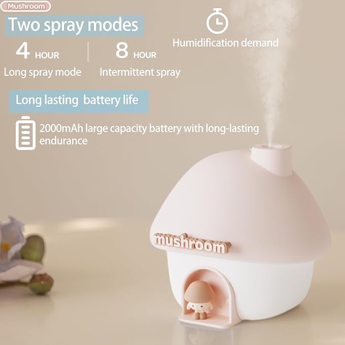 Ultrasonic Humidifiers for Bedroom and Office,Cold fog humidifier with sunset light, baby humidifier with night light,Portable Humidifier, two spray modes and ambient ligh - Image 5