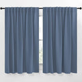 NICETOWN Blackout Curtain Panels Window Draperies - (Stone Blue Color) 62x63 inch, 2 Pieces, Insulating Room Darkening Blackout Drapes for Doorway Shower Bathroom Laundry Room Bifold Door by NICETOWN